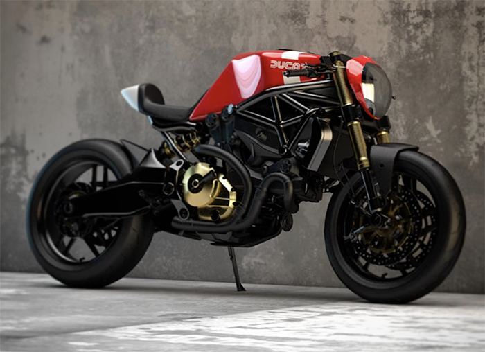 Ducati Monster 821 cafe racer concepts by Ziggy Moto - The ...