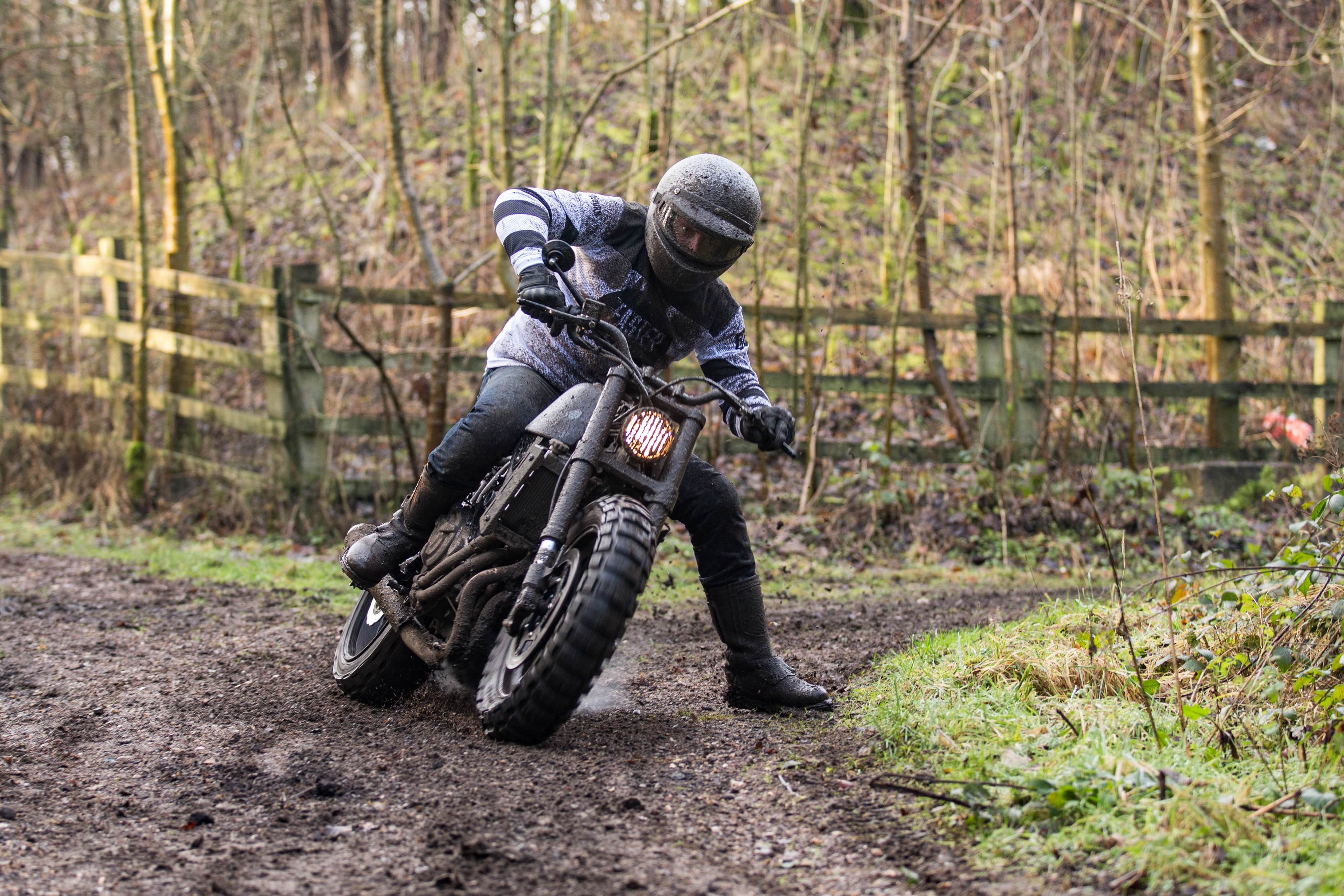 Rough crafts XSR700 scrambler in action