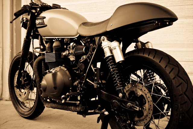 cafe racer, black and white photo