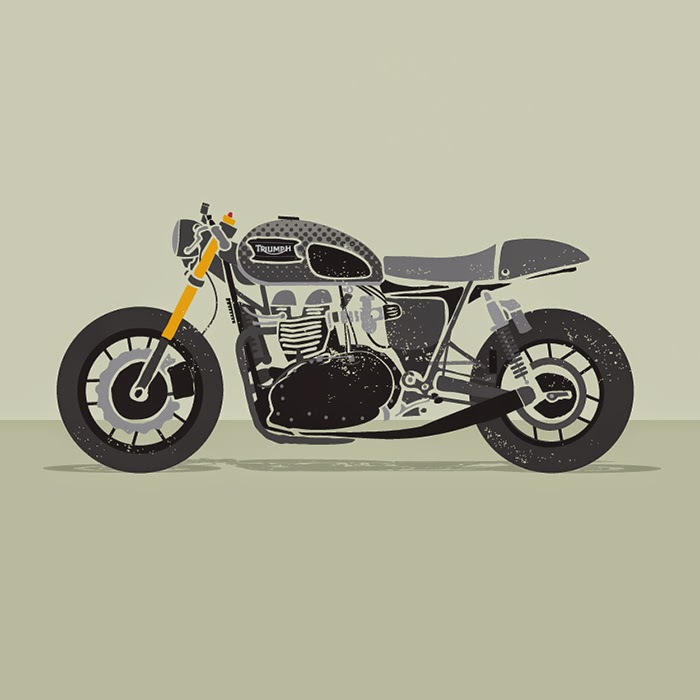 Cafe racer illustration, Bullitt OG