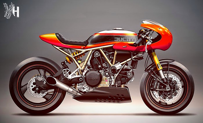 Ducati cafe racers by Holographic Hammer