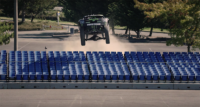 Watch BJ Baldwin jump his 800hp Trophy Truck like a dirtbike