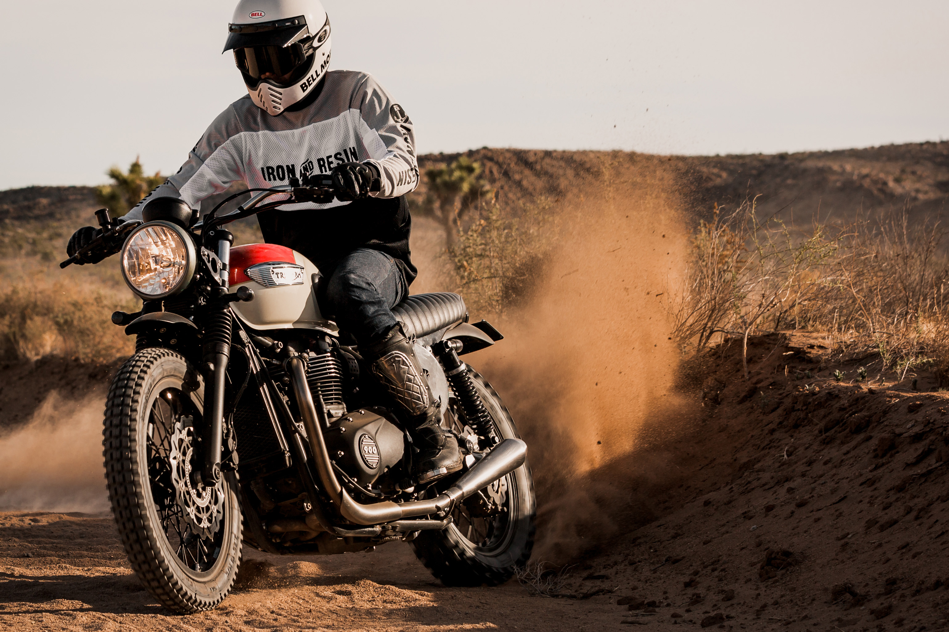 Triumph Street Twin Desert Sled in action