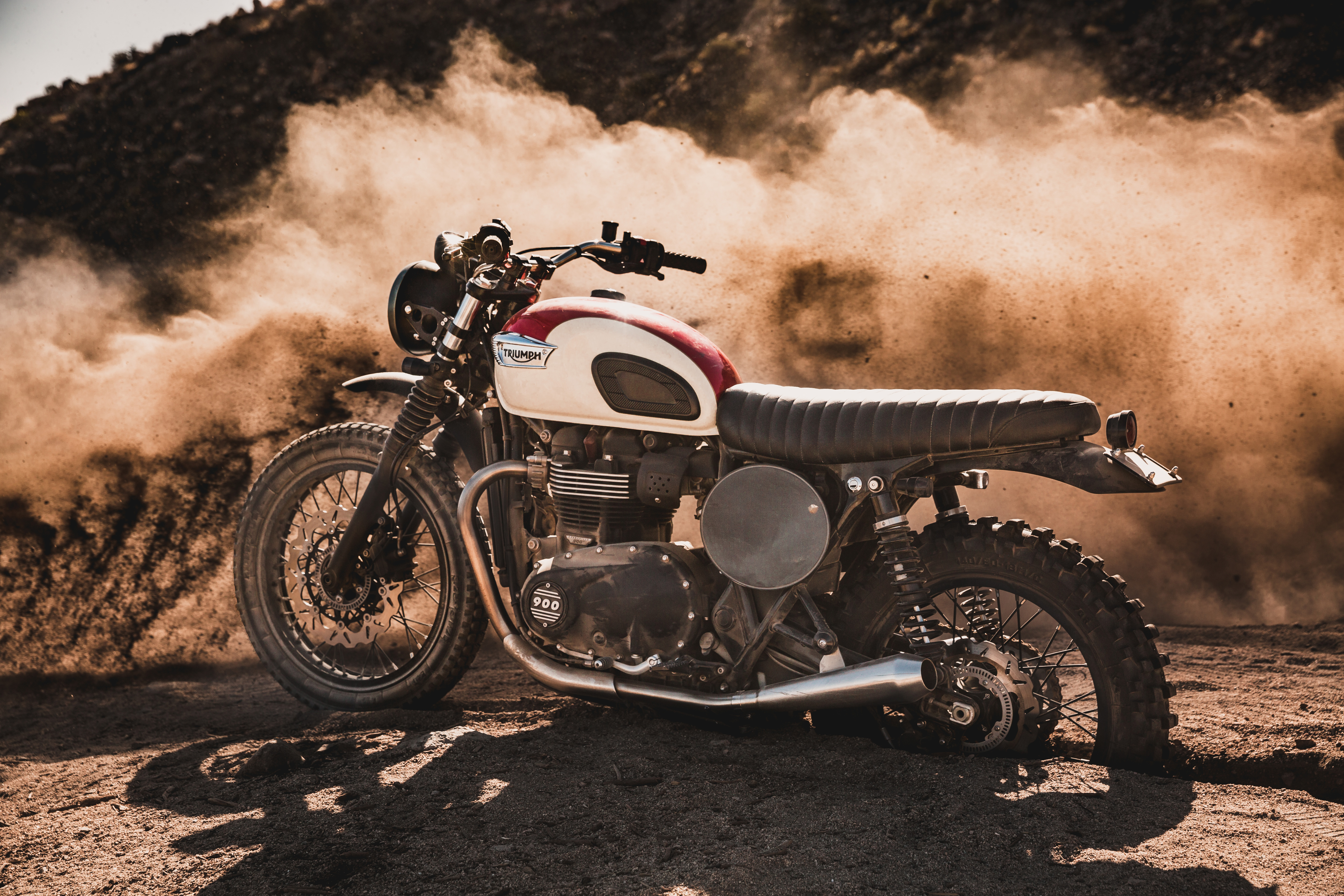 Triumph Street Twin Desert Sled at Joshua Tree