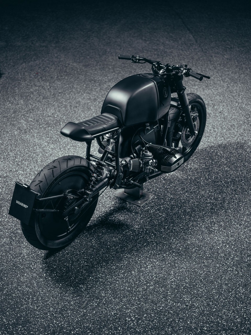 Vagabund V12 BMW R100RT cafe racer overhead 