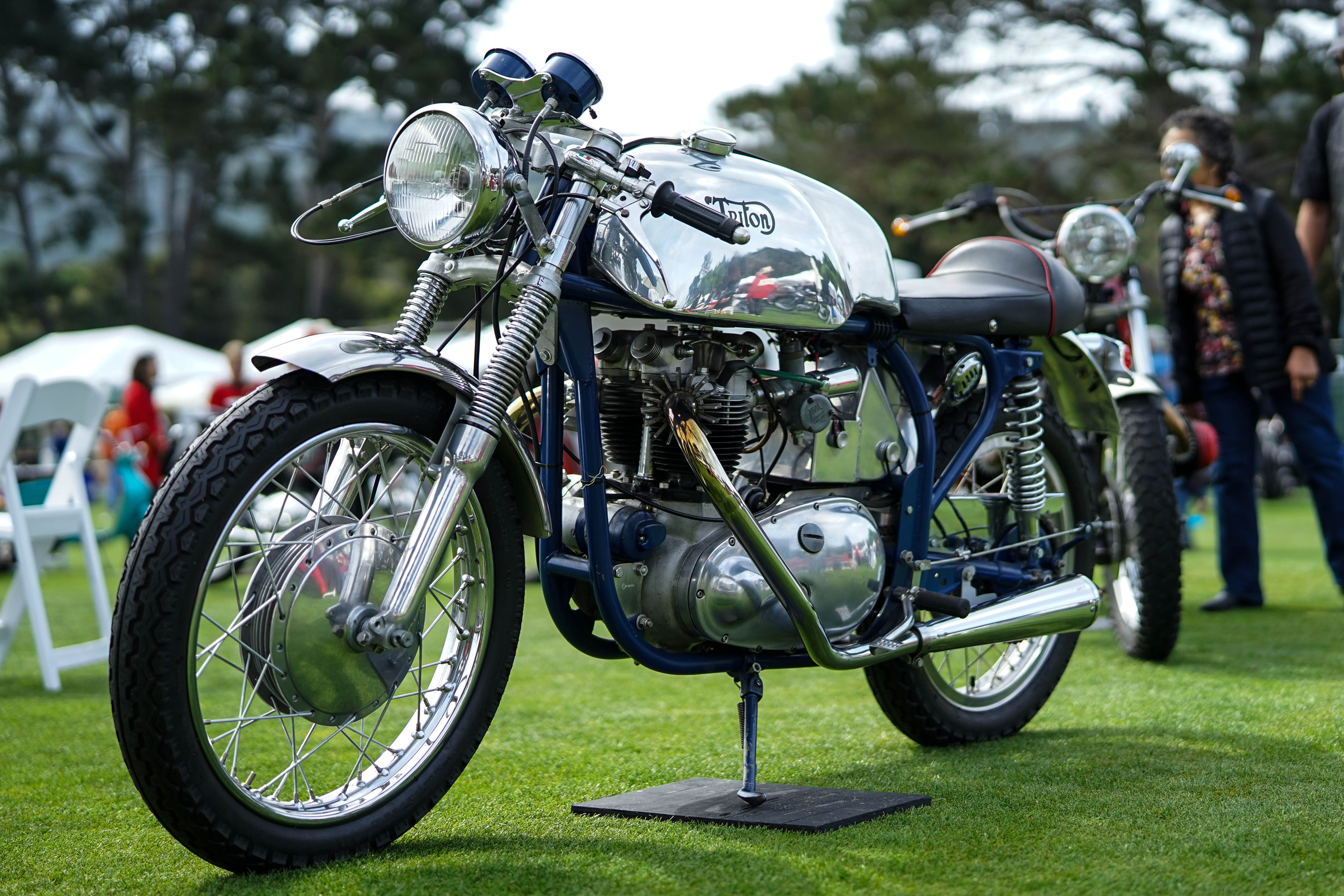 Vintage Triton cafe racer motorcycle