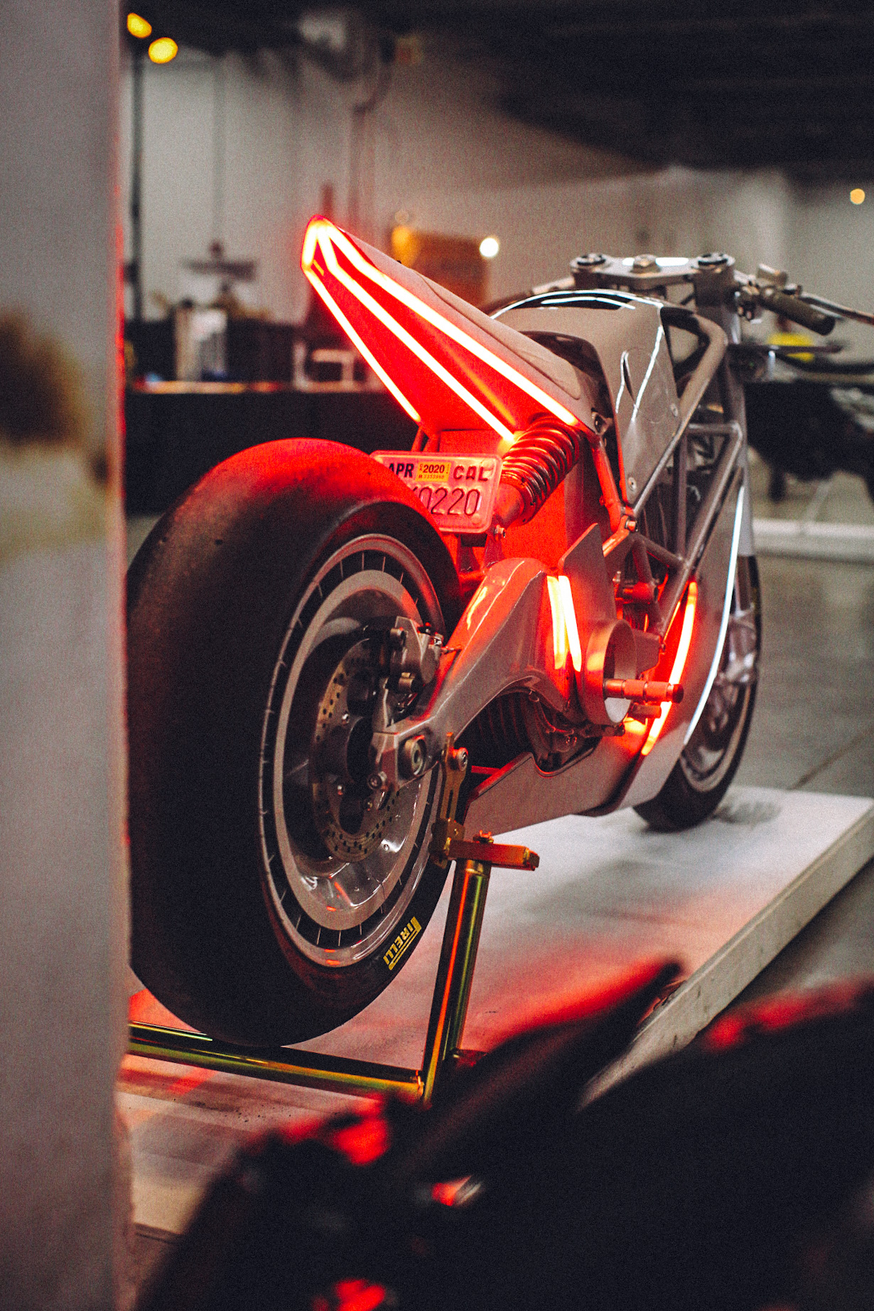Futuristic tail on Hugo Eccles Zero XP at The One Motorcycle Show