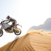 Ducati DesertX motorcycle jumping