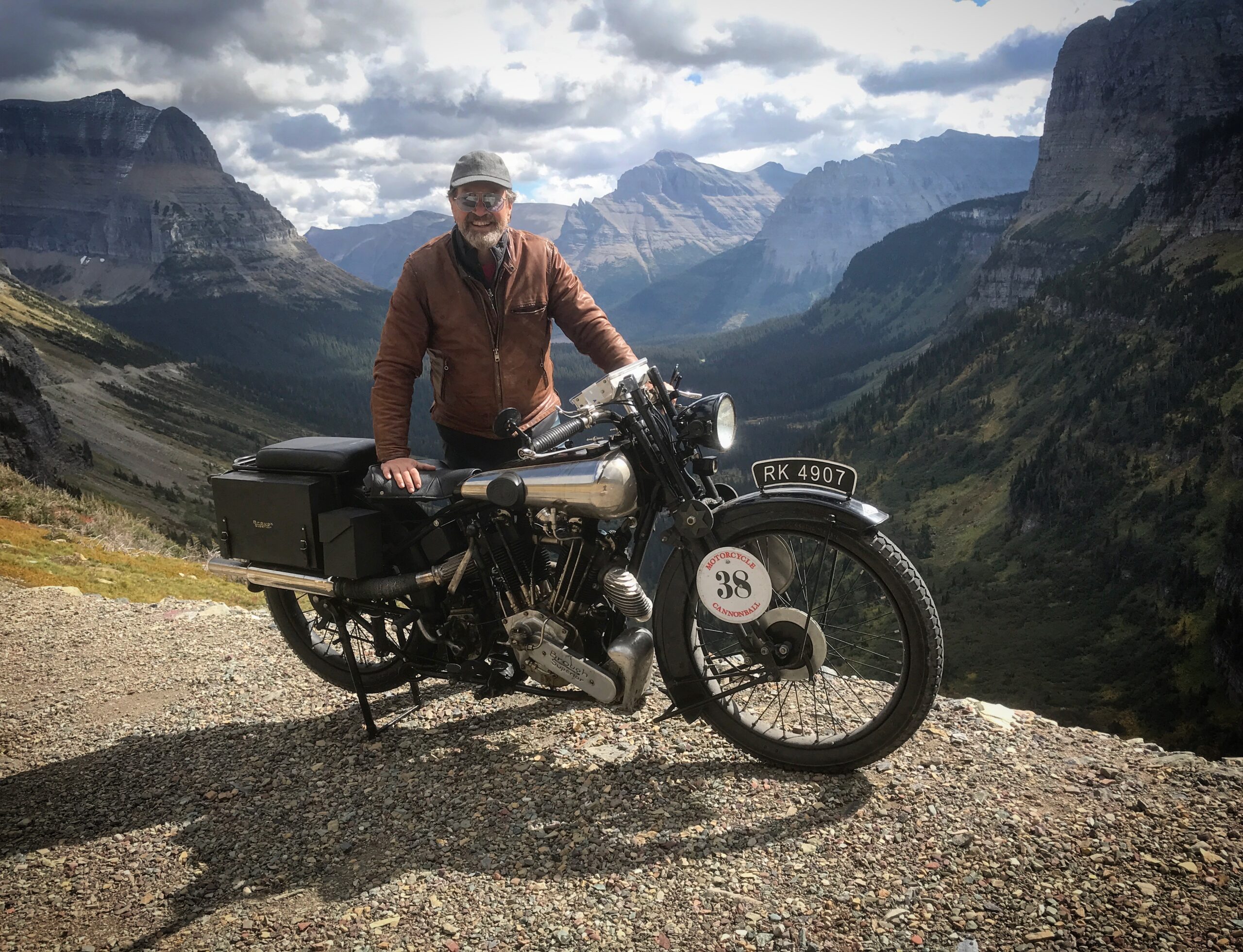 Paul d'Orleans Riding a 1925 Brough Superior SS100 over the Rockies