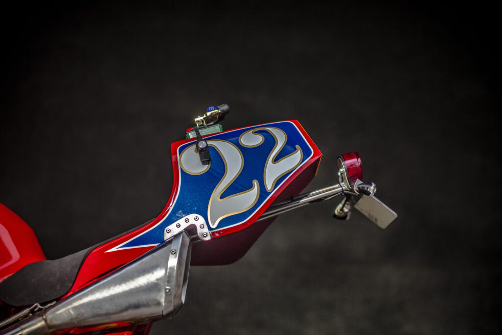 Pata Negra tail section of an endurance race custom Ducati motorcycle by XTR Pepo