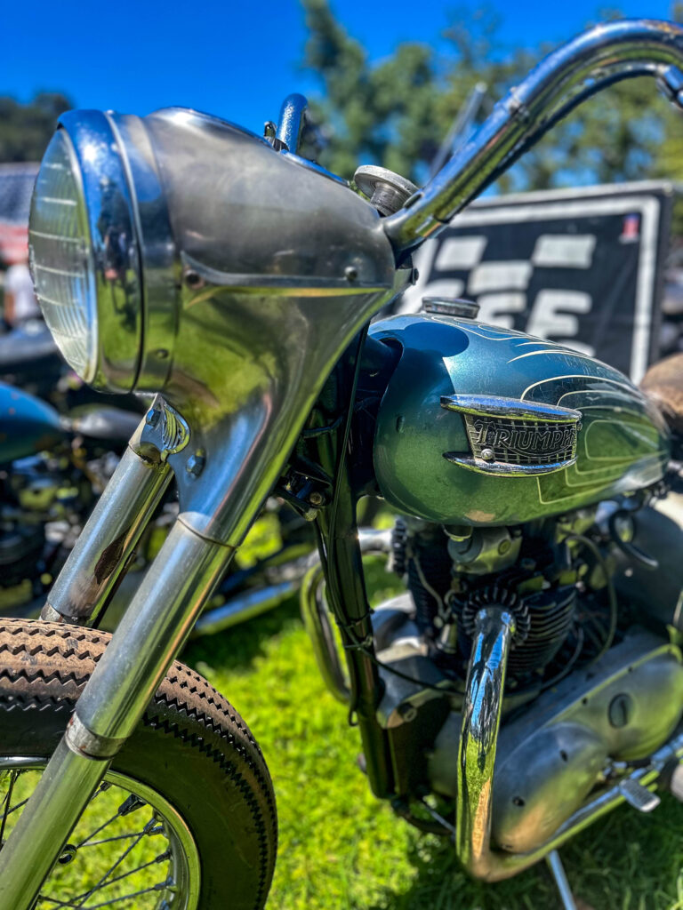 Custom Triumph motorcycle at Born Free Motorcycle Show 2024