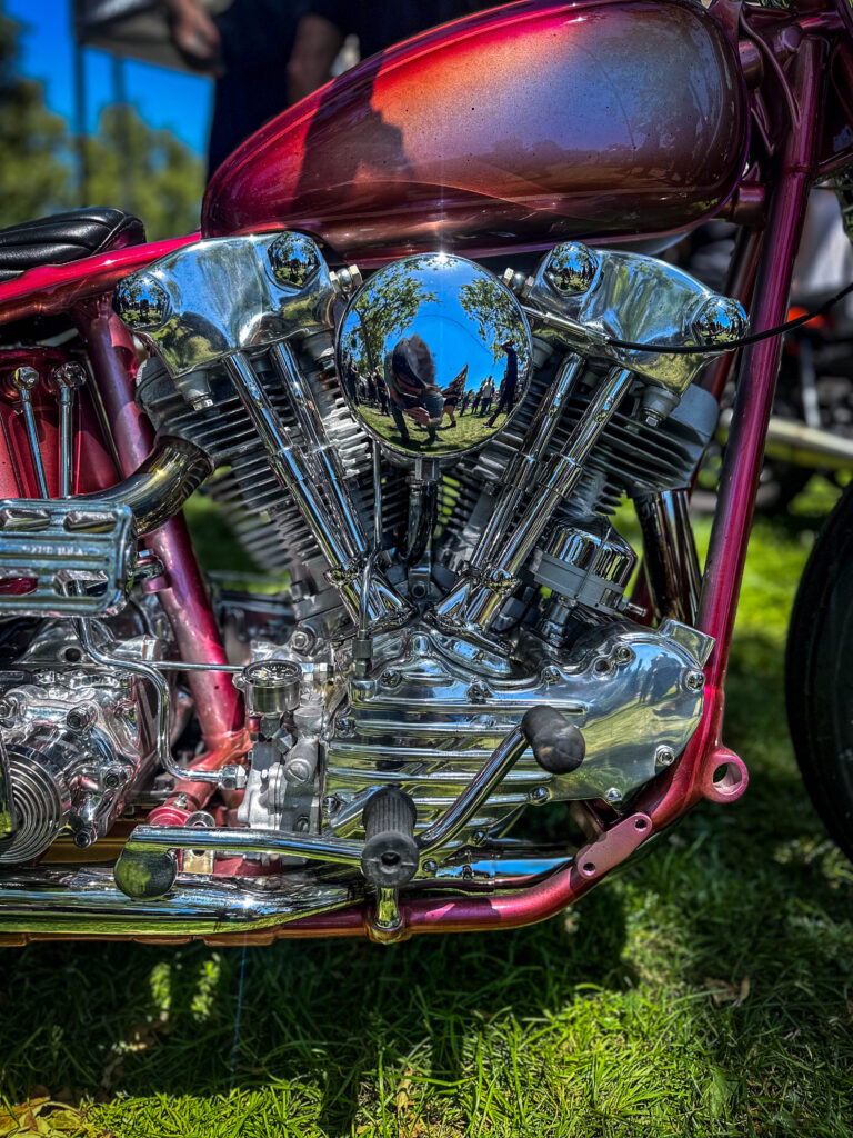 Harley-Davidson engine detail at Born Free 2024