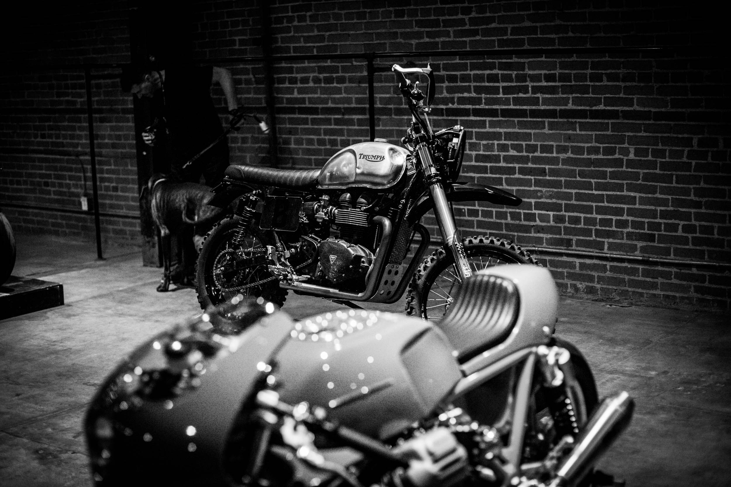 Custom Triumph motorcycle at the Handbuilt Invitational LA